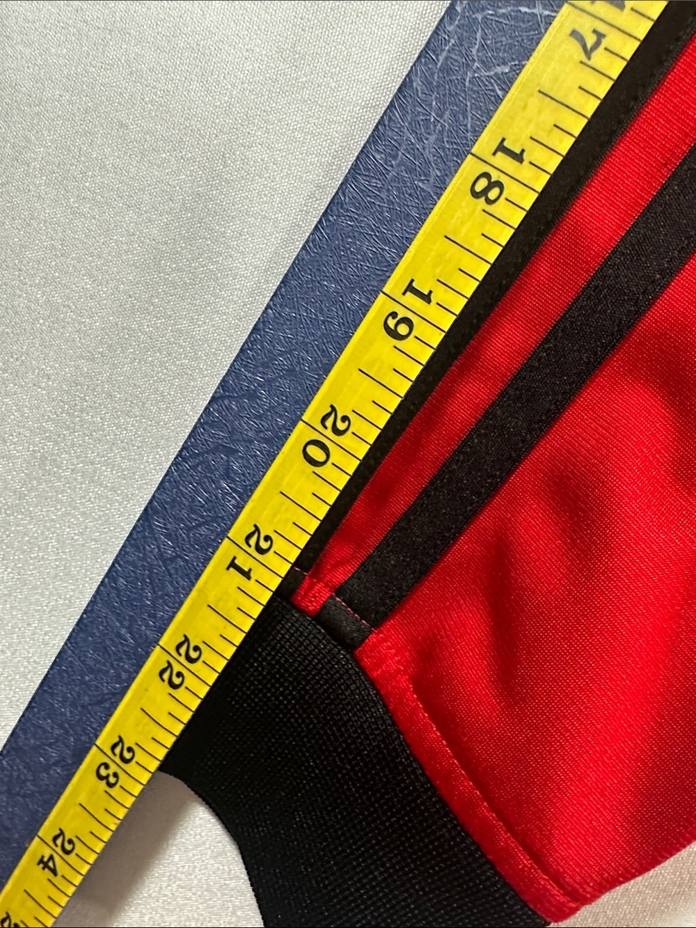 Adidas red black 3-stripes youth track jacket stand up collar  full zip closure - Picture 12 of 15